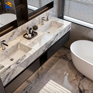 우아한 대리석 욕실 세면대 수납장, 모던 디자인, 내구성 및 청소 용이, 주택 개조용 - Product Image 3