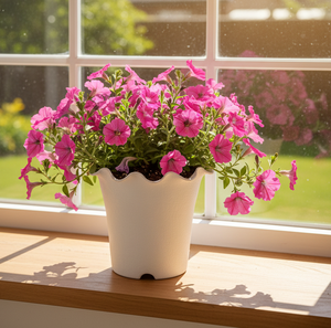 Wholesale Modern Decorative Scalloped Eco-Friendly <b>Plastic</b> Flower Pot Planter Lightweight Durable Indoor Outdoor Pots - Product Image 6