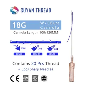 pdo cog thread Ultra V line 18G W Blunt Cannula 120mm Cog 6D korea collagen pdo thread face lift