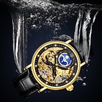 KINYUED J055 Montre mécanique automatique squelette tourbillon de luxe en or rose pour homme, étanche, Reloj Hombre