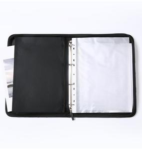 Leather Business Portfolio Bag A4 File Folder Organizer Zipper Closure <strong>Padfolio</strong> with Calculator - Product Image 4