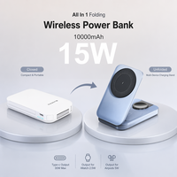 Batterie externe magnétique pliable 10000 mAh 20W, nouvelle arrivée 2026, chargeur portable, station de charge sans fil 3-en-1