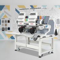 Máquina de Bordar Computarizada de Alta Velocidad y Calidad, de Dos Cabezales, 12/15 Agujas, Motor de 1200 RPM, para Uso Doméstico y Tiendas de Impresión