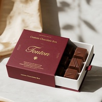 Boîte-cadeau magnétique de luxe personnalisée en Bourgogne, avec doublure en éponge imperméable, pour chocolats, bonbons, avec certification
