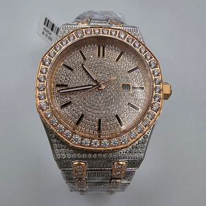 นาฬิกาข้อมือผู้ชายสแตนเลสสตีลอัตโนมัติ ประดับ<span class=keywords><strong>เพชร</strong></span>ฮิปฮอปเต็มเรือน หรูหรา สองสี ประดับ<span class=keywords><strong>เพชร</strong></span>โมอิสซาไนต์ <span class=keywords><strong>VVS</strong></span> - Product Image 3