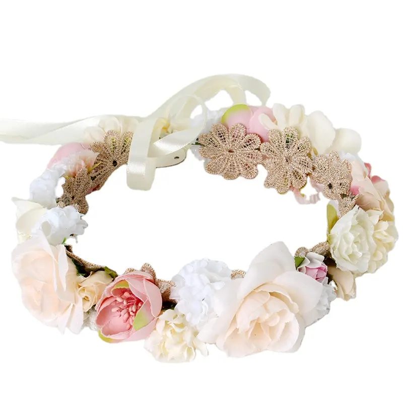 Hera elegant lacework Floral girls crown head wreath flower crown headband hair accessories