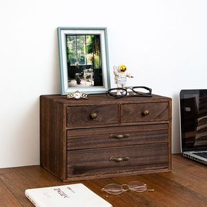 Solid <strong>Wood</strong> Eco-Friendly Vintage Classic Design A4 Paper <strong>Storage</strong> <strong>Box</strong> for School Living Room Cosmetic Sundries <strong>Storage</strong> Desktop - Product Image 1