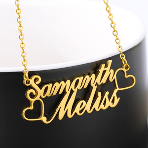 2025 Fashion Trendy Stainless Steel Engraving Custom Personalized <strong>Necklace</strong> - Product Image 3