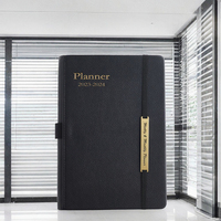 Carnet/Journal en cuir PU format A5 2026, personnalisable avec logo, couverture rigide, lignes colorées, reliure cousue, promotionnel, pour l'école, 100 exemplaires