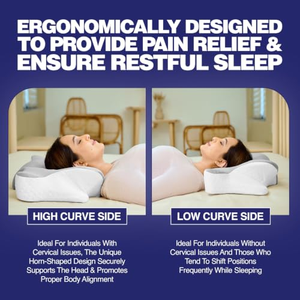 Oreiller Ergonomique Super Doux et Confortable pour Dormir, Oreiller de Lit en Mousse à Mémoire de Forme Orthopédique, Ensemble d'Oreillers de Lit en Cale - Product Image 3