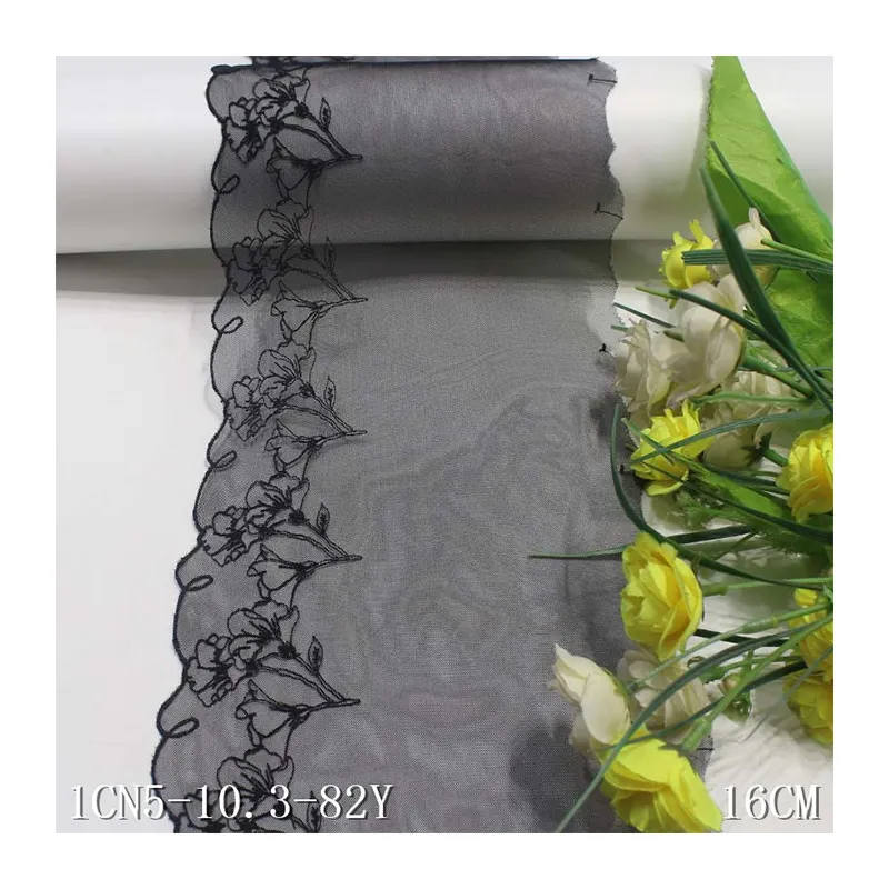 Новый черный Цветочный вышитый тюль кружевной отделкой, простой цветочный кружевной бюстгальтер для женщин