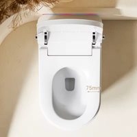 Inodoro Inteligente de Lujo Moderno con Apertura y Cierre Automáticos, Sensor de Pie, Descarga Digital, Asiento Calefactado y Taza Sifónica
