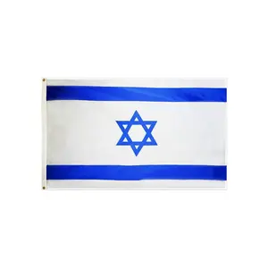 100% Polyester 3x5ft stok baskılı IL İsrail İsrail bayrağı gemi hazır