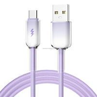 Câble de charge rapide USB-C 60W, série Ice Crystal, tressé en nylon, pour iPhone 17 et appareils Android Samsung