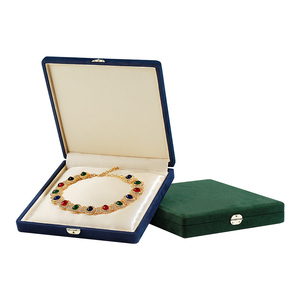 Cajas de joyería SUDE laminadas hechas a mano, caja de joyería de embalaje interior azul impresa Tralvel hermética plegable - Product Image 5