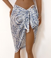Factory Plus Size Mesh Printed Beach Pareo Sarong Falda Traje de baño Cubrir
