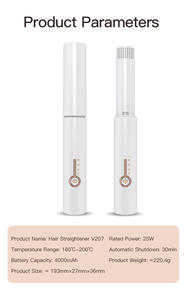 Беспроводной перезаряжаемый электрический утюжок-выпрямитель 2-в-1 с ультрадолгим сроком службы, USB, миниатюрный, портативный, 3 температурных режима, LED-дисплей - Product Image 3