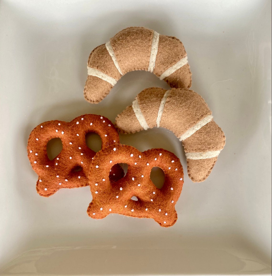 Felt Croissant Felt Pretzel Berpura-pura Bermain Roti Merasa Makanan