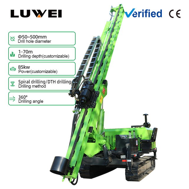 High Efficiency Hydraulic Solar Drilling Rig for Solar Farm Construction Crawler Mounted PV Pile Driver Machine