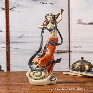 SE7ART Dunhuang Flying Apsara, sculpture en résine peinte à la main de style chinois classique, artisanat haut de gamme pour salon - Product Image 6