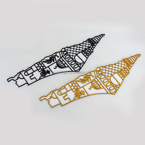 PAFU Decorazione Musulmana Arte Murale Islamica Mappa della Palestina in Legno con Design di Moschea - Product Image 4