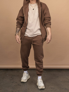 Ensemble de survêtement décontracté pour femme avec logo personnalisé, sweat à capuche zippé et pantalon de survêtement, ensemble 2 pièces, jogging - Product Image 6