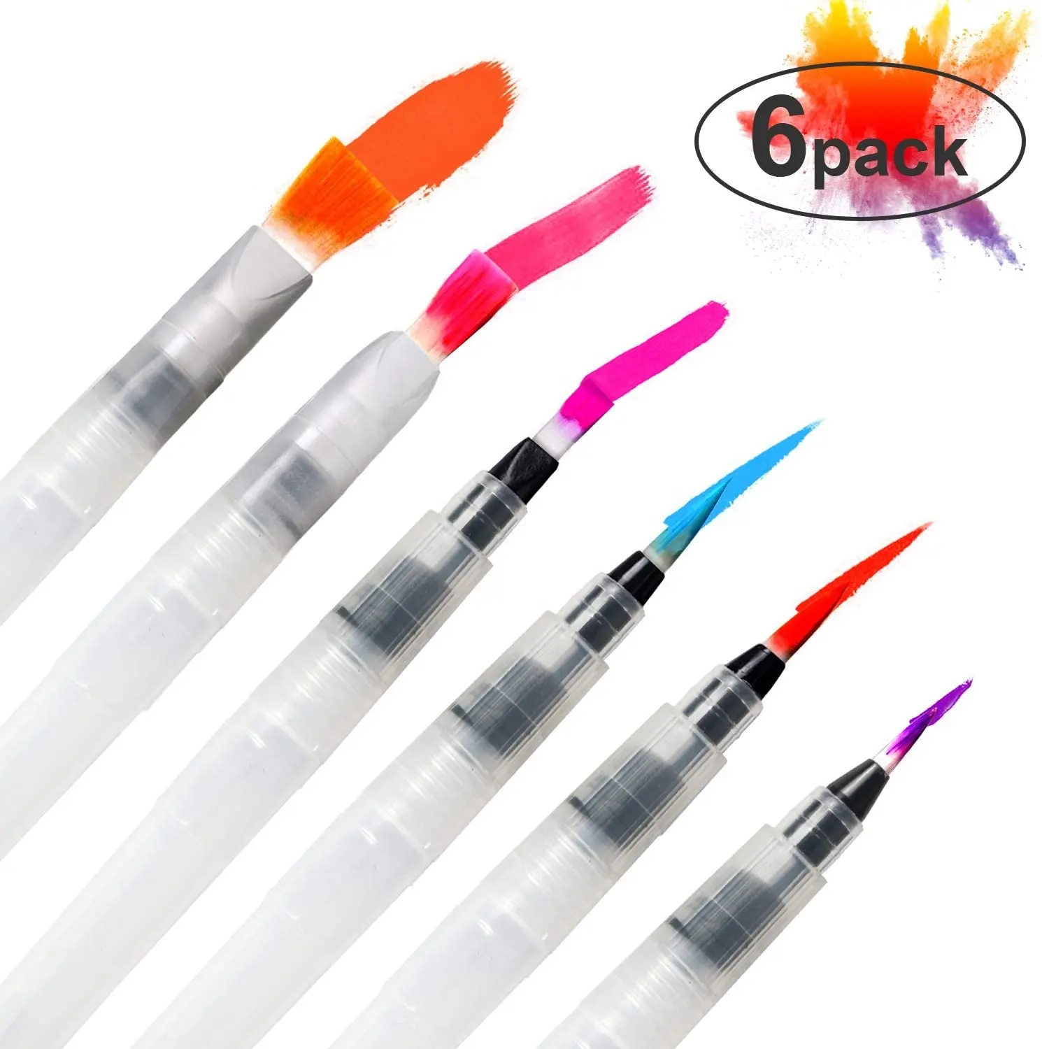 Hot Sale Transparent Plastic Watercolor Paint Brush Refillable Ink Water Based Brush Pen Set