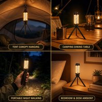 Mini lanterne de camping LED avec trépied, 1W 5V, rechargeable par USB, gradation progressive, lampe suspendue pour tente, lampe de table extérieure, CE OEM