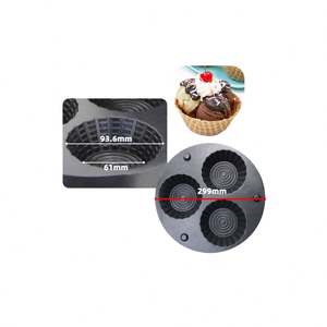 Máquina Eléctrica Comercial Mini para Conos de Waffle Redondos, para Helados, Conos Tipo Antorcha y Conos de Huevo, con Soporte y Moldeador - Product Image 2