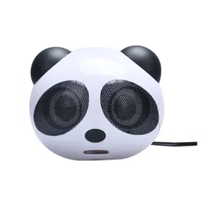 Sevimli serin karikatür Panda bilgisayar hoparlörleri masaüstü bilgisayar, dizüstü bilgisayar, Mac, USB güçlendirilmiş, kablolu 2.0 kanal Stereo ses Subwoofer