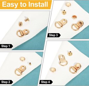 Shoelace <b>Hook</b> Boot Lace <b>Hooks</b> D Ring Eyelet Buckles With Rivets Boots Eyelet Repair Clip For Hiking Boot - Product Image 4