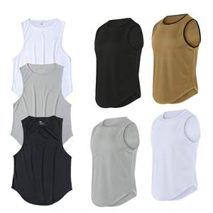 Camisetas sin mangas al por mayor para hombre, estilo casual de verano, ropa deportiva, material ligero, corte de axila amplio, cuello redondo, camisetas sin mangas para hombre - Product Image 1