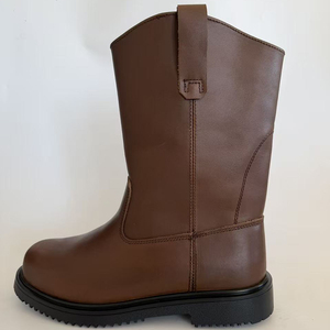Botas de Trabajo de Seguridad de Cuero Marrón DSF53, Suela Antideslizante, para Todas las Estaciones, Uso Casual - Product Image 1