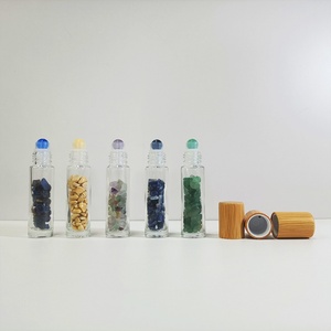 Empty Gemstone Roller Bottle 5ml 10ml Essential Oil Perfume Glass Roll on Bottle With Colorful Roller Ball for Cosmetics - Product Image 5