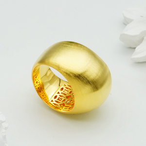 Anillo Geométrico de Banda Ancha Lisa, Oro Blanco Sólido de 18K, Acabado Satinado Cepillado, Diseño Minimalista, Unisex, Uso Diario - Product Image 4