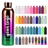 Bouteille d'eau isotherme en acier inoxydable à double paroi avec logo personnalisé, faible MOQ, pour la salle de sport, 350, 500, 700 ml