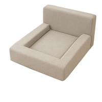 Lit pour chien moderne 100% coton confortable, coussin en tissu, meubles de salon, amovible, lavable, portable, canapé-lit pour chien et chat
