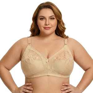Reggiseni Senza Cuciture per Taglie Forti, Reggiseno Senza Spalline con Decorazione in Pizzo, Set Completo di Intimo con Spalline Regolabili, Taglie Americane Grandi - Product Image 4