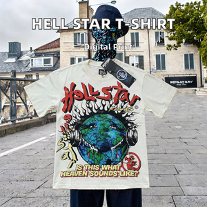 Áo thun nam nữ thời trang thường ngày tay ngắn 100% cotton 260 gram in hình ngôi sao địa ngục cổ điển đẹp kiểu dáng rộng cùng phong cách - Product Image 2