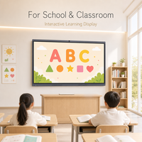 Pantalla Interactiva Inteligente de 55/65/75/86 Pulgadas, 4K LED Táctil, para Conferencias, con Android 14, Cámara de 48MP y 8 Micrófonos