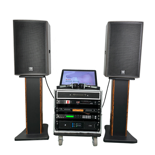 Professional TB TB-AK 12-inch Wood Shell KTV Speaker System with Front/Rear Power Amplifiers and Karaoke Audio Pair