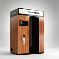 Photomaton rétro vintage, machine à photomaton commerciale avec impression instantanée pour mariages et événements