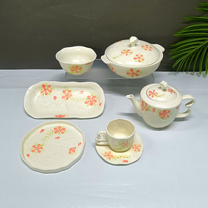 Vajilla Personalizada con Relieve, Juegos de Café y <span class=keywords><strong>Vino</strong></span>, Vajilla Moderna de Cerámica para Cocina - Product Image 1