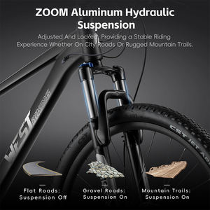 WEST vélo confortable 26/27.5 <span class=keywords><strong>pouces</strong></span> vtt vélo pour adultes Durable corps en alliage d'aluminium frein à disque pour course cyclisme montagne - Product Image 2