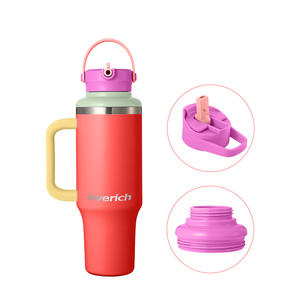 Tren baru 40oz cangkir kopi tumbler kapasitas besar glossy macaron travel mug dengan pegangan dan sedotan untuk hadiah - Product Image 2