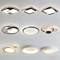 Luces de Techo LED Cuadradas Modernas para Dormitorio, Iluminación Decorativa para Interiores, Lámpara de Techo LED Regulable de Metal