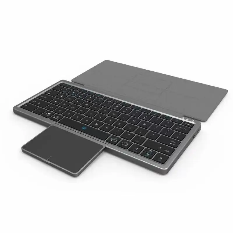 Nuovo arrivo 2024 tastiera Bluetooths Wireless portatile con touchpad nascosto in pelle sintetica per computer tablet