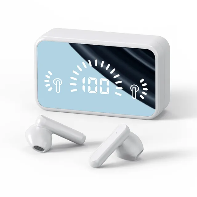 S20 TWS Bluetooth 5.0 מראה אוזניות סטריאו ספורט עמיד למים אמיתי אלחוטי אוזניות 2000mAh טעינת תיבת אוזניות אוזניות