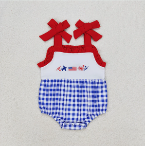 Conjuntos de ropa con pantalones cortos y peleles para bebés, niñas y niños, con diseño de bandera del 4 de julio - Product Image 5