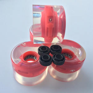 4 pièces/ensemble roues de planche à roulettes <span class=keywords><strong>Cruiser</strong></span> blanc Pro 60X45mm Led clignotant allument des roues pour planche à roulettes en <span class=keywords><strong>plastique</strong></span> de 22 pouces - Product Image 3